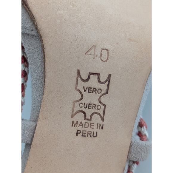 Ulla Johnson Suede Tassel D'Orsay Pumps - EU 40 US 10 Gray Brown Red Heels - Picture 9 of 11